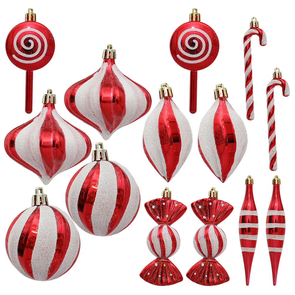 

14 Pcs Christmas Candy Cane Gift Box Tree Decoration Props Pendant 4pcs/set Hanging Ornament Party Xmas