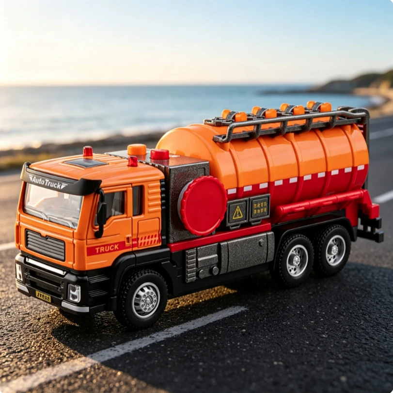 Simulation Model of 1:50 Electric Cleaning Sewage Absorbing Alloy Engineering Vehicle Alloy diacast cast car model rebound toy