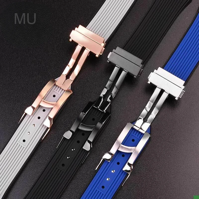 Изысканные силиконовые ремешки с пряжкой из нержавеющей стали для Hublot Yubo серии Big Bang, эластичный водонепроницаемый ремешок 27 X17 мм