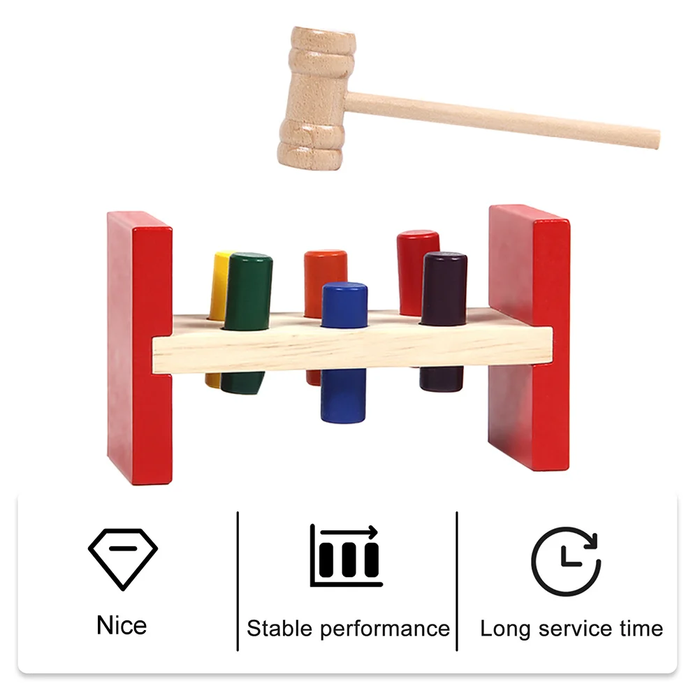 

1 Set Wooden Hammering Educational Beating Mole Training For Bright Colors Pounding Plaything Hammer Tool