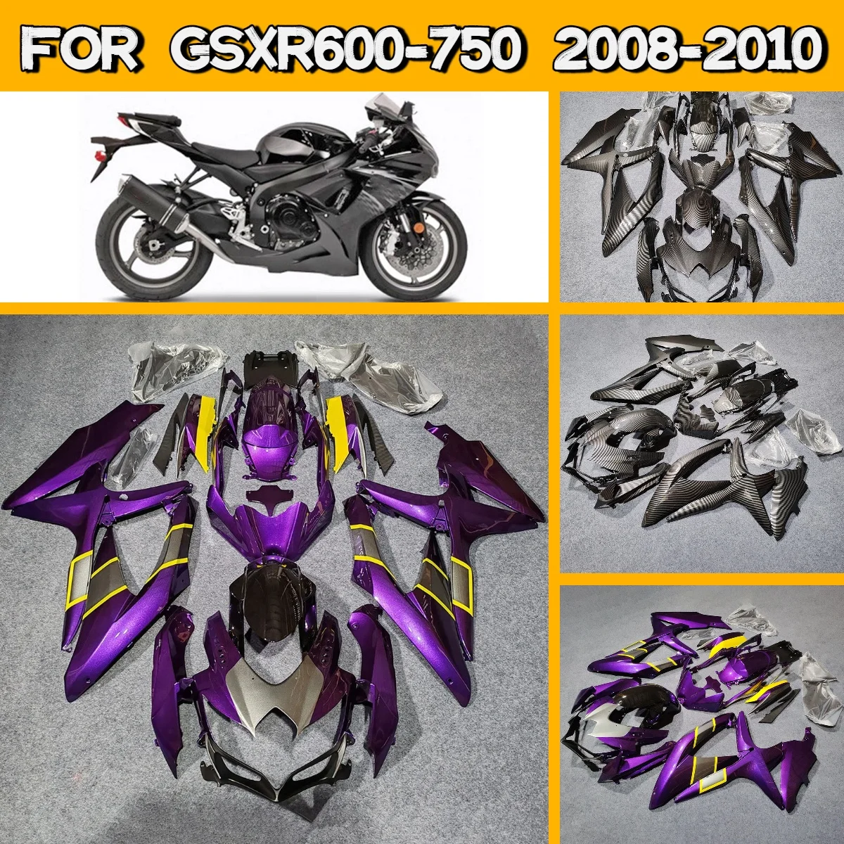 

Custom Painted Fairings for 2008 2009 2010 Suzuki GSXR600 GSXR750 Body Plastics Kits Covers Fairing Set 08 09 10 GSXR 600 750