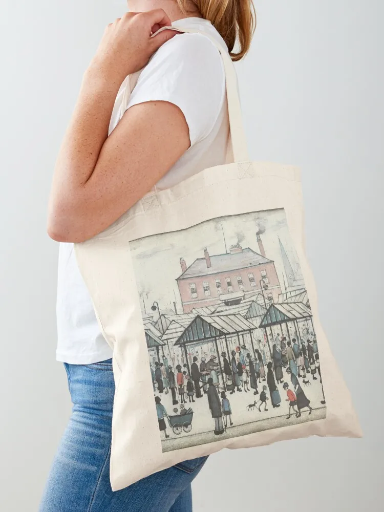

Market Scene, Northern Town, 1939 by L S Lowry Tote Bag personalized tote bag Shopper shopper bags for women