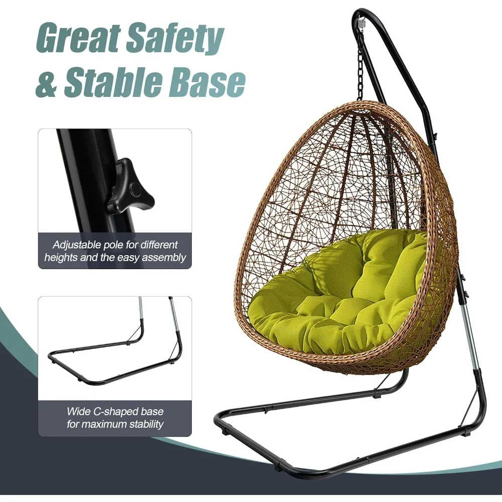 حامل كرسي هزاز متين، حامل كرسي معلق - حامل أرجوحة حسية من الفولاذ شديد التحمل - مقاوم للطقس والصدأ - قابل للتعديل