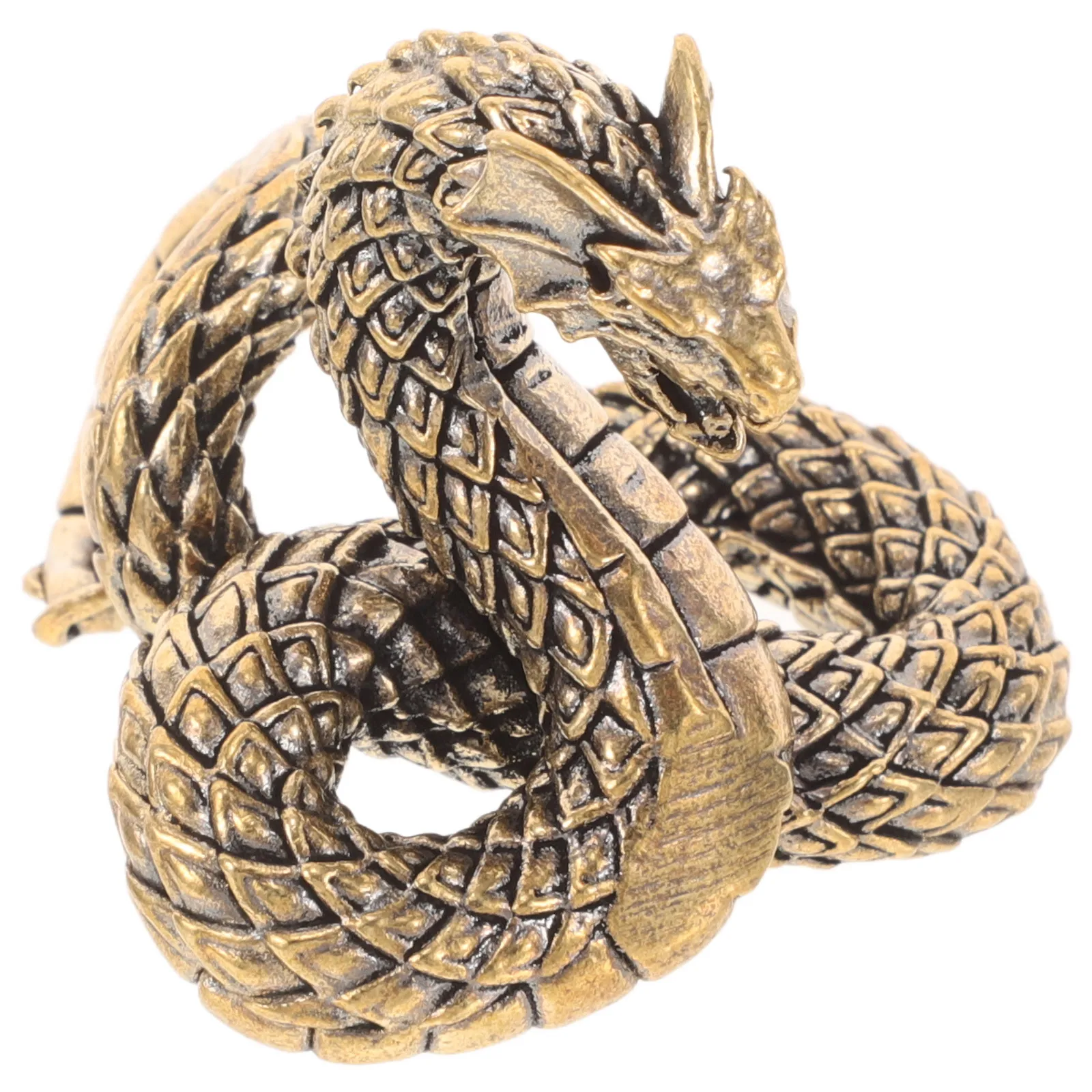 

Snake Brass Craft Miniature Sculpture For Home Office Car Decor Desktop Metal Snake Adornment Vintage Style