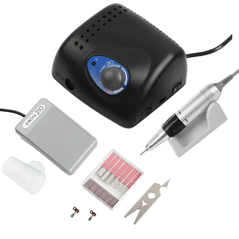 35K 2019 Chegada FORTE 210 Preto PRO x2 3,5000rpm Handpiece 65W Prego Brocas Manicure Máquina Pedicure Arquivo Elétrico Bits