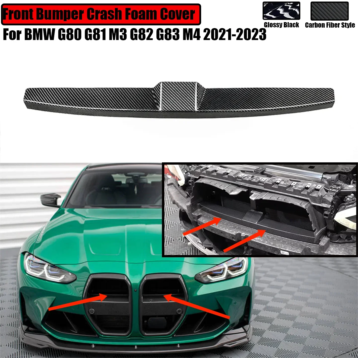 For BMW G80 G81 M3 G82 G83 M4 2021-2023 Car Front Bumper Crash Foam Cover Trim Perfect Coverage With Grille Back Foam Bumper