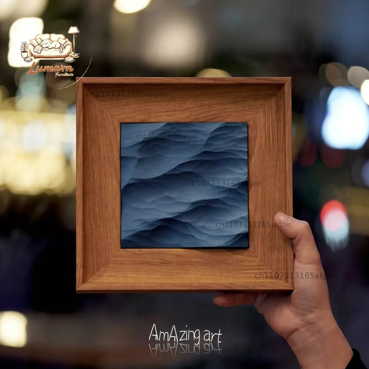 Gypsum sea decorative painting ocean advanced simple Japanese handmade ornament ins wind three-dimensional hanging painting