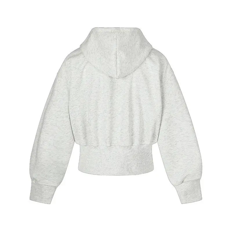 American Y2K retro washed distressed rivet zipper jacket for women autumn short hooded sweatshirt for men