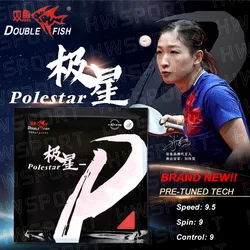 Double Fish Polestar P Table Tennis Rubber Sticky Ping Pong Rubber Sheet Pimples-in with Pre-tuned High Dense Sponge