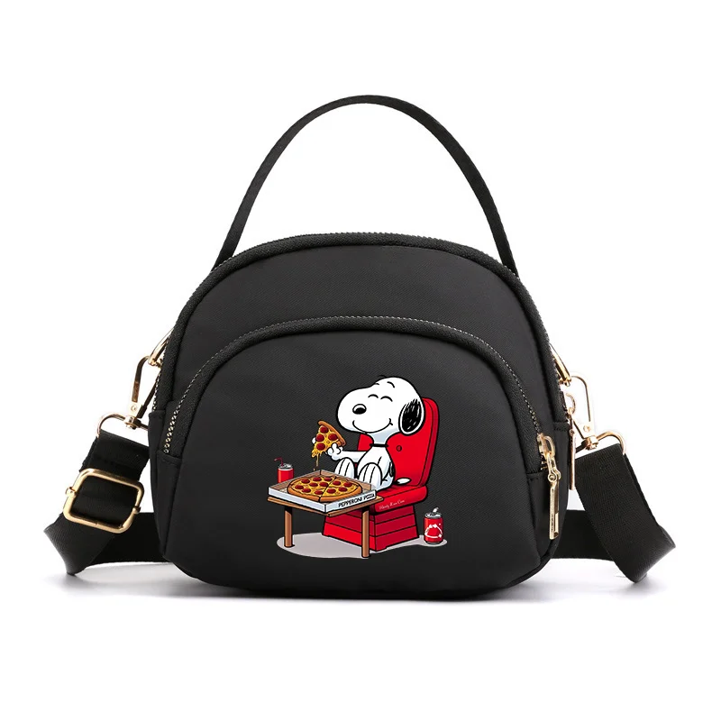 Snoopy Nylon Oxford Cloth Shoulder Bag  Printing Women's Large Capacity Casual Crossbody Packet Lightweight Small Square Handbag