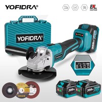 YOFIDRA 125mm M14 Brushless Angle Grinder Digital Display 3 Gears Polishing Cutting Machine 8500r Speed For Makita 18V Battery