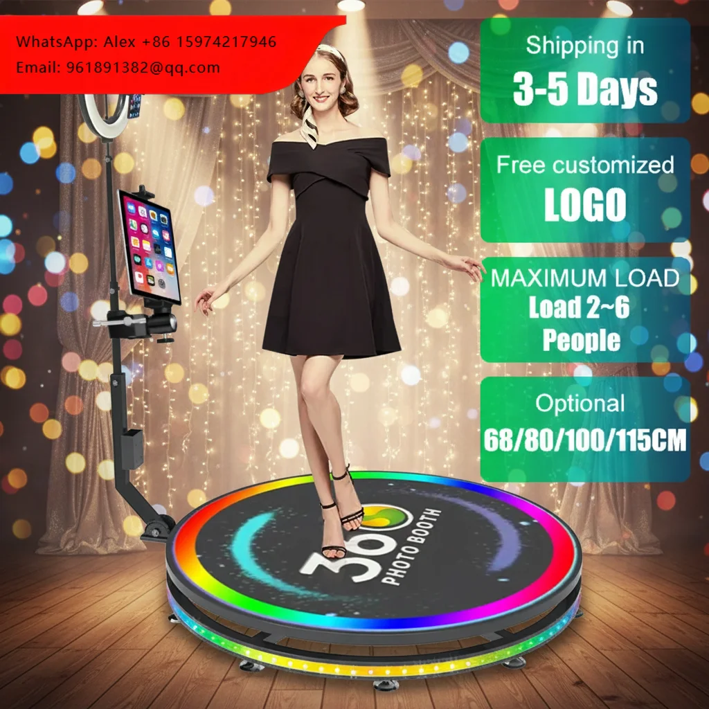 

360 Easy-to-use Sensitive Aluminum Alloy Photo Booth Wireless Control Great For Party Wedding Memories Compatible Most Cameras