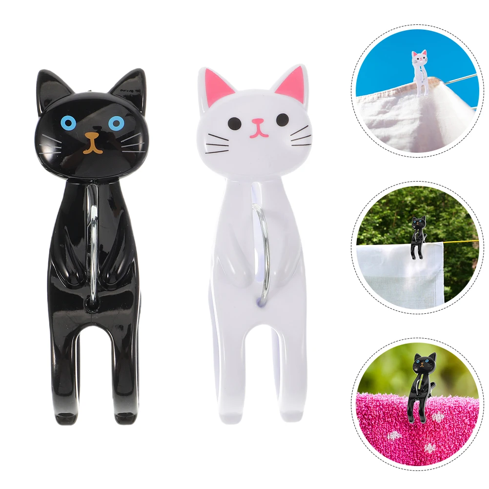 Pinces à serviettes de plage, 8 pièces, Design de chat de dessin animé, coupe-vent, antidérapant, drap de lit pour enfants, couette, vêtements, Camping, vacances, jouets de sable