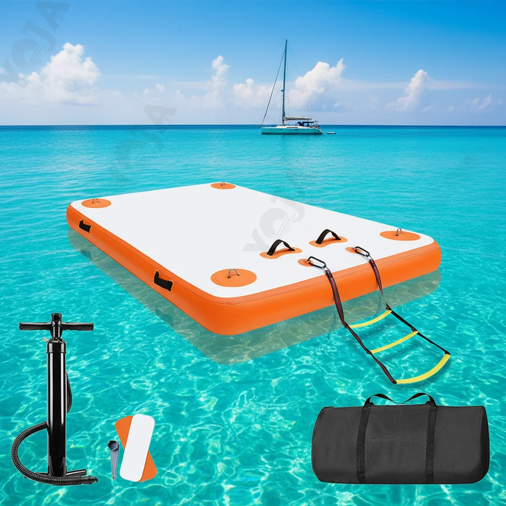 Inflatable Floating Dock Water Mat Platform Island Lake Floats Adults Kids Dogs Water Recreation Raft PVC Material 100-500kg