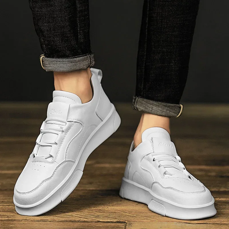 Chaussures en cuir décontractées pour hommes, baskets astronomiques optiques, appartements de marche confortables, sans lacet, chaussures canisées, haute qualité, offre spéciale, nouvelle marque, 2024