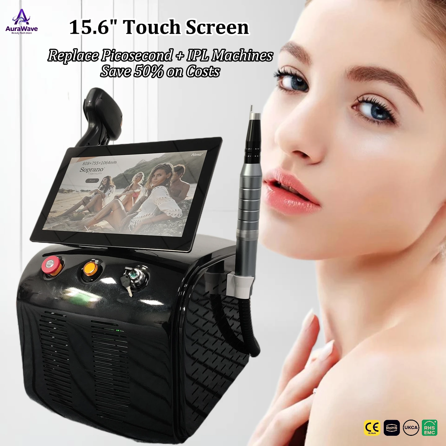 

Dual Cooling System Pico Laser Machine for Collagen Renewal Tattoo Removal & Underarm Hair Home Appliance 755 808 940 1064nm
