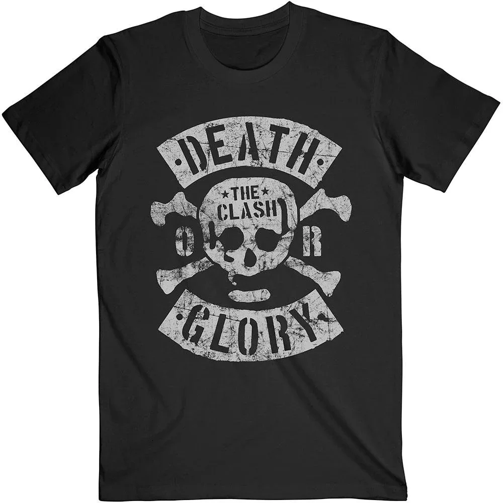 

The Clash Death or Glory Skull T-Shirt, Men's Punk Rock Tee, Perfect for Fans Who Love Rebellious Rock & Vintage Design