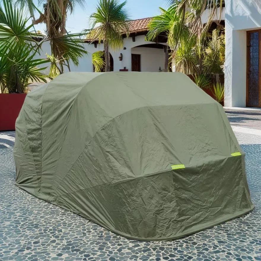 Amas Fully Automatic Remote Control Foldable Car Shelter Canopy Garage with foot lock