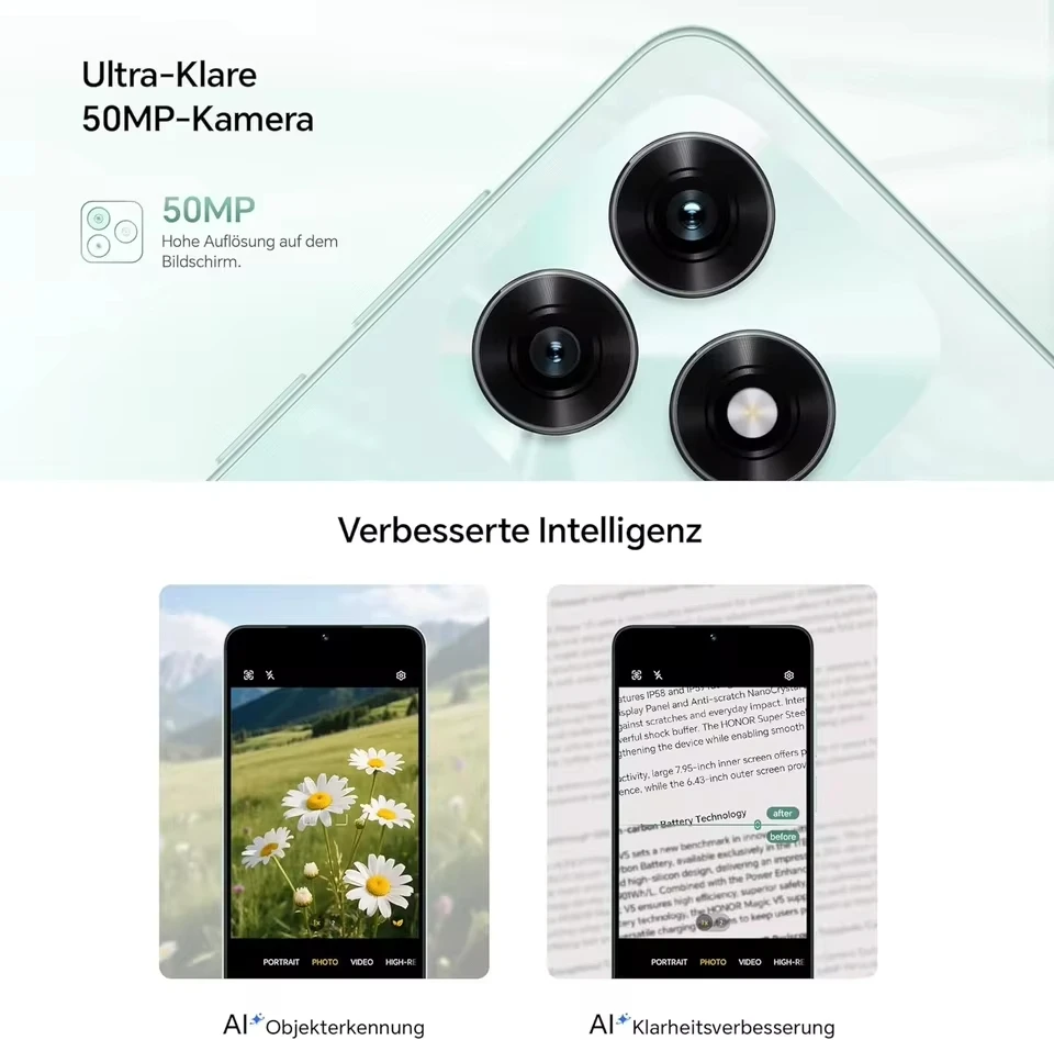 Teléfono Inteligente HONOR X5C Plus 4G, Pantalla de 6.74» 720×1600, MediaTek Helio G81 ARM Mali-G52 MC2, Cámara Trasera de 50MP, 5260mAh, MagicOS 9.0 6