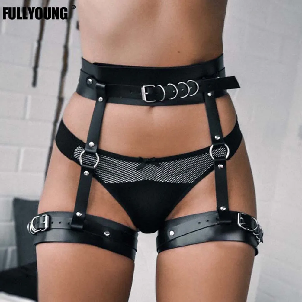 Faux Leather Body Harness Bondage Bdsm Gothic Buttocks Garter Belt Women Sexy Thigh Sword Belt Erotic Lingerie Accessories Rave