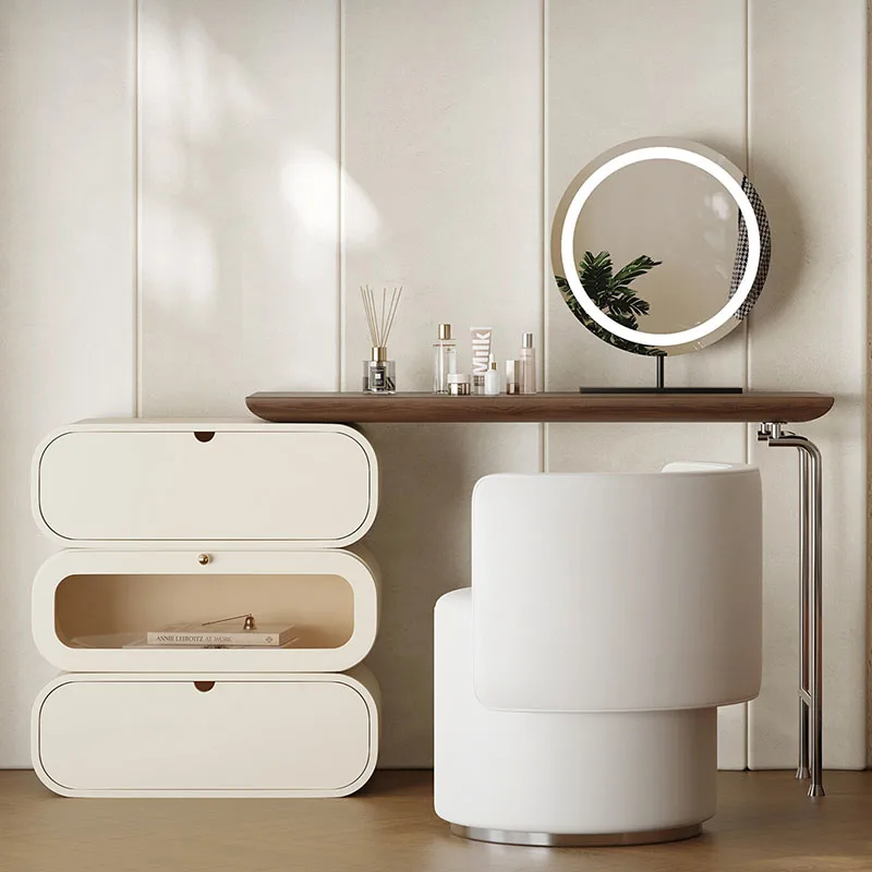 

Girl Makeup Vanity Table Accessories Mirror Chair European Wood Dressing Table Study Dining Vestidores Lounge Suite Furniture