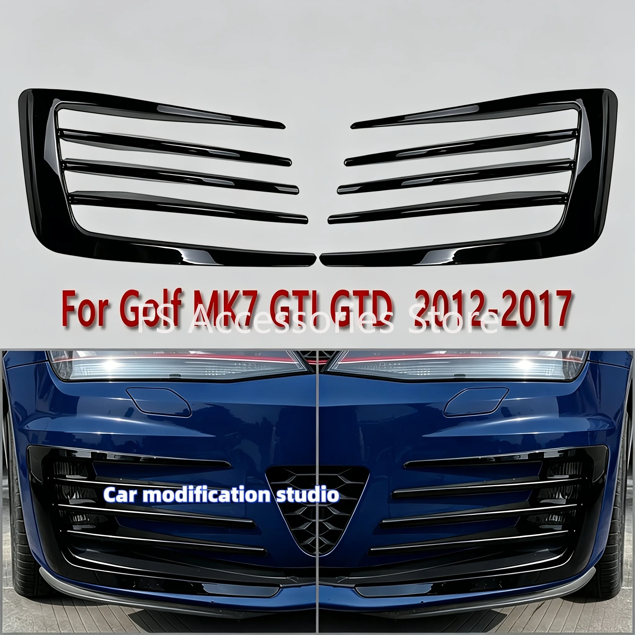 

Golf 7 GTI Car Front Bumper Fog Light Grill Fog Light Open Vent Grille Intake Cover For Vw Golf Mk7 GTI GTD 2012-2017