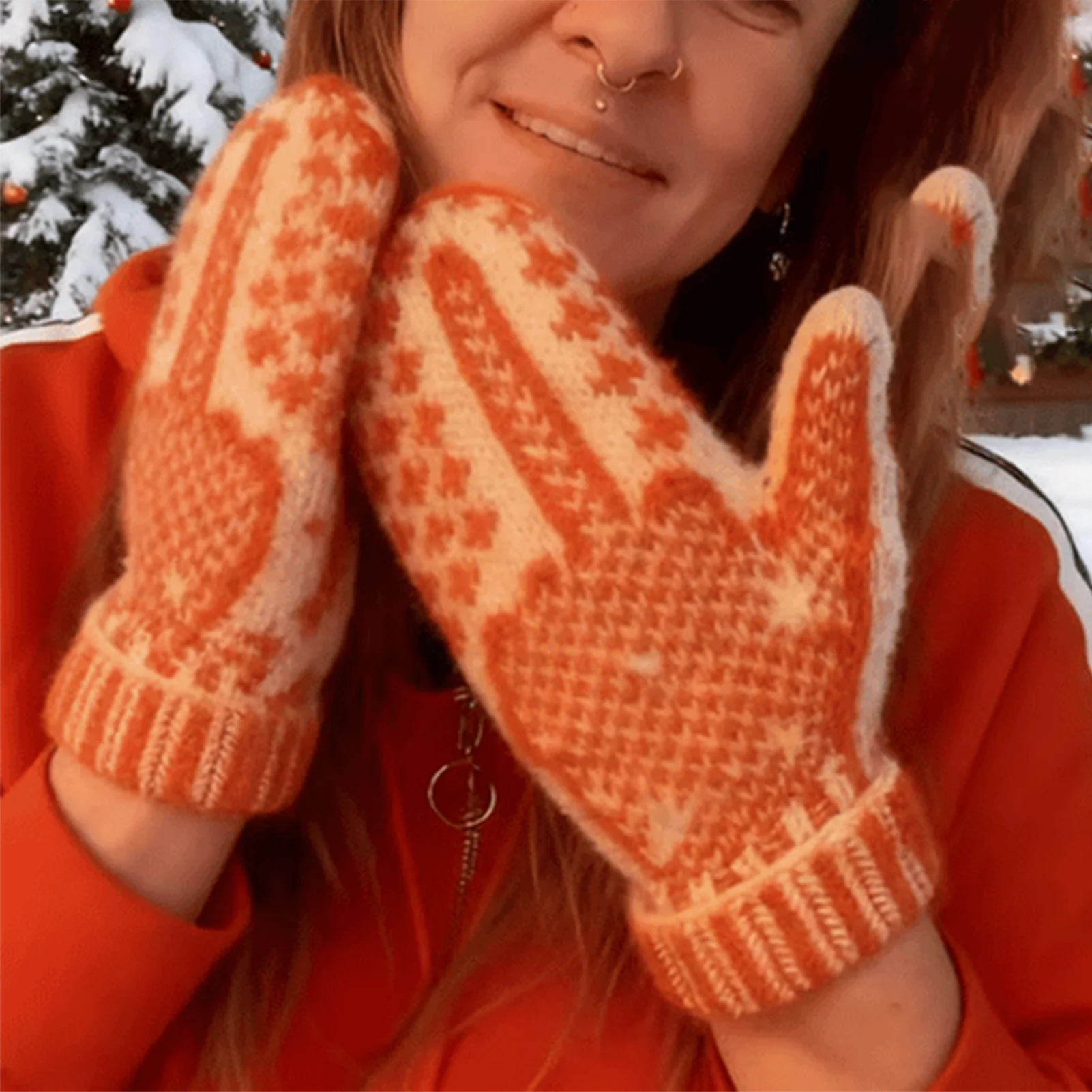 

Зимние терморучатки унисекс, зимние перчатки ручной вязки для холодной погоды, ветрозащитные зимние перчатки для спорта на открытом воздухе