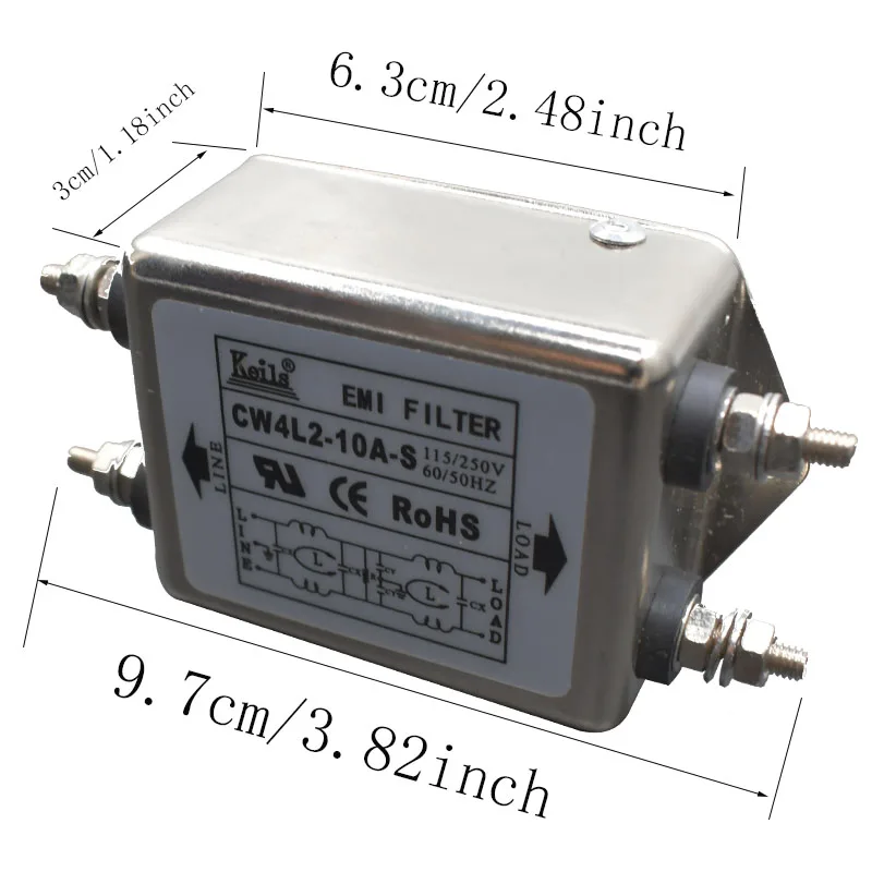 Anti-interferência do filtro da c.a. 115-250v febre 50/60hz do carro do purificador de energia cw4l do soquete da c.c. do emi
