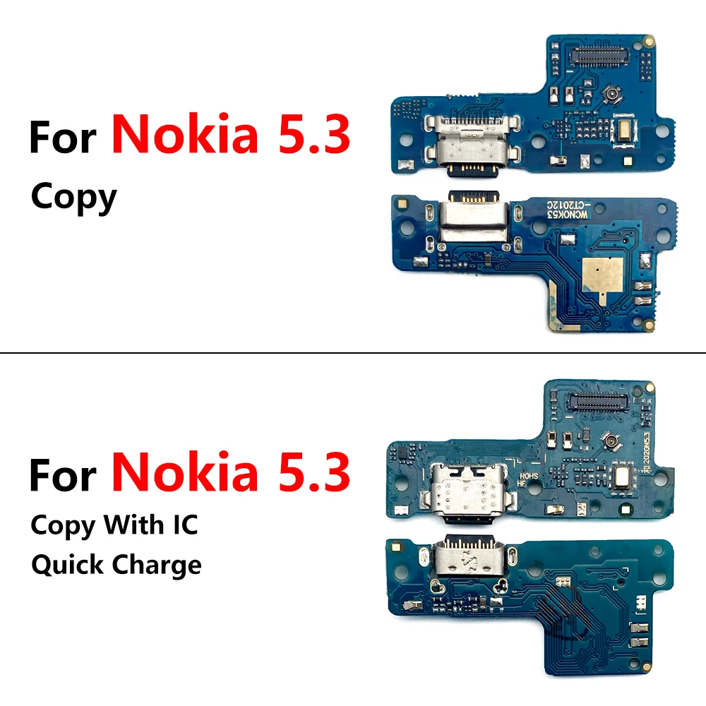 20 Pcs For Nokia 5.3 Dock Connector Micro USB Charger Charging Port Flex Cable Microphone Board