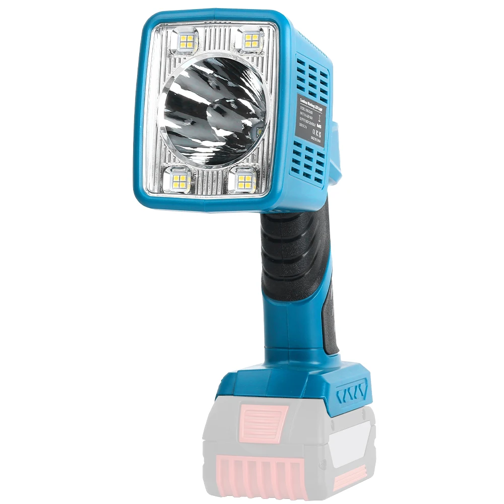 

16W 1600LM LED Flashlight for Bosch 18V Battery 90° Pivoting Head Camping Car Repair Job Site Light (No Battery)
