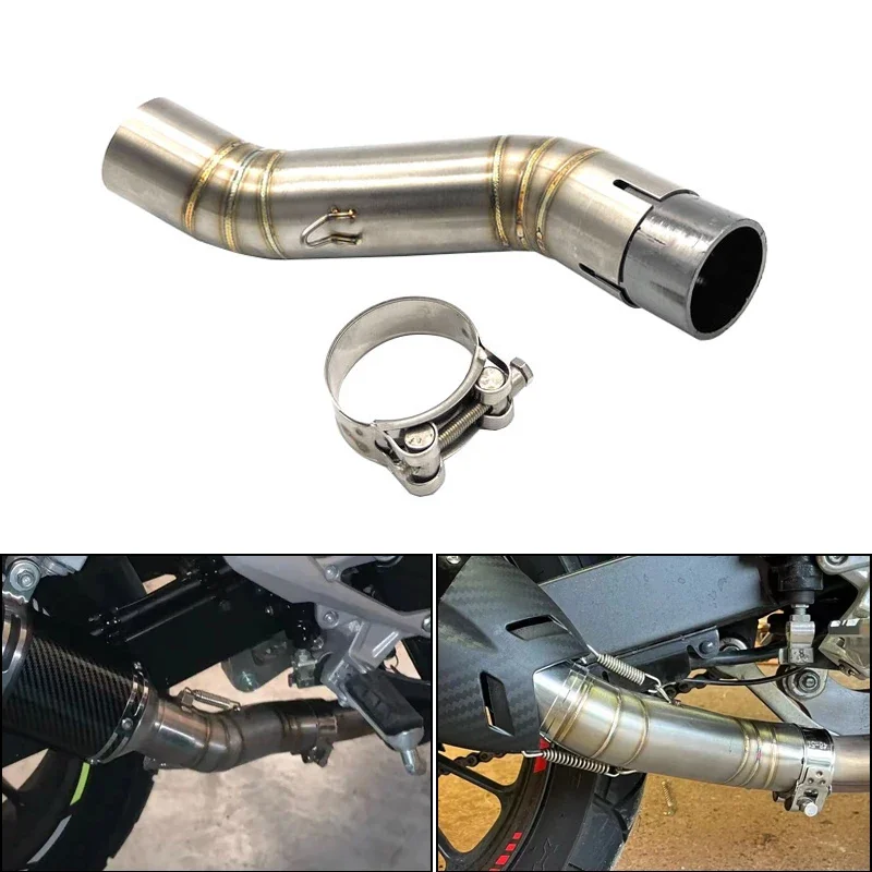 For Honda CBR500 CBR500R CB500F CB500X CB400 CBR400 CB400X CB400F Motorcycle Stainless Steel Exhaust Middle Pipe Link Connec Fit