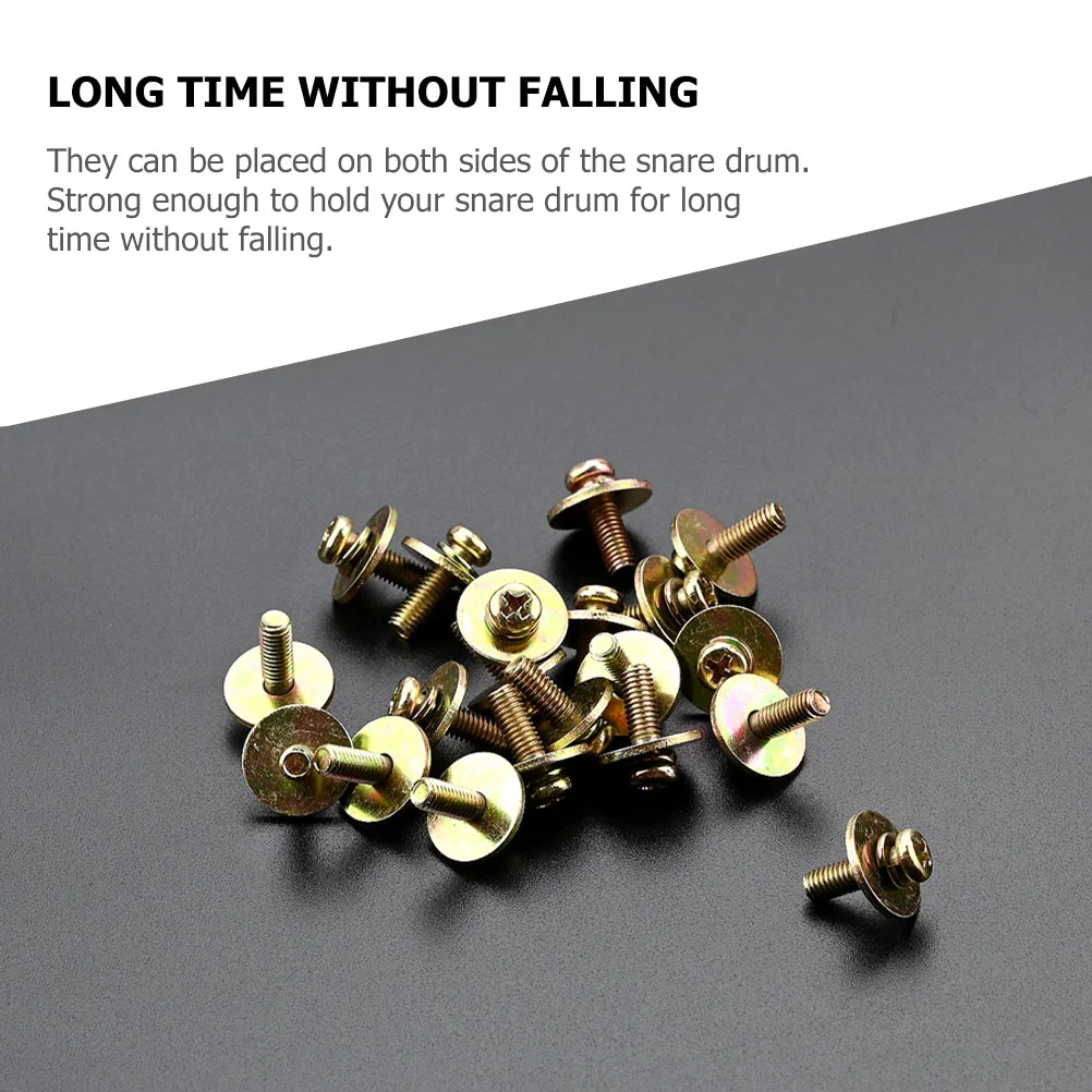 20 Pcs Screw Short Drum Parts Lug Mounting Screws for Drummer Musical Instrument Replacement Snare Metal