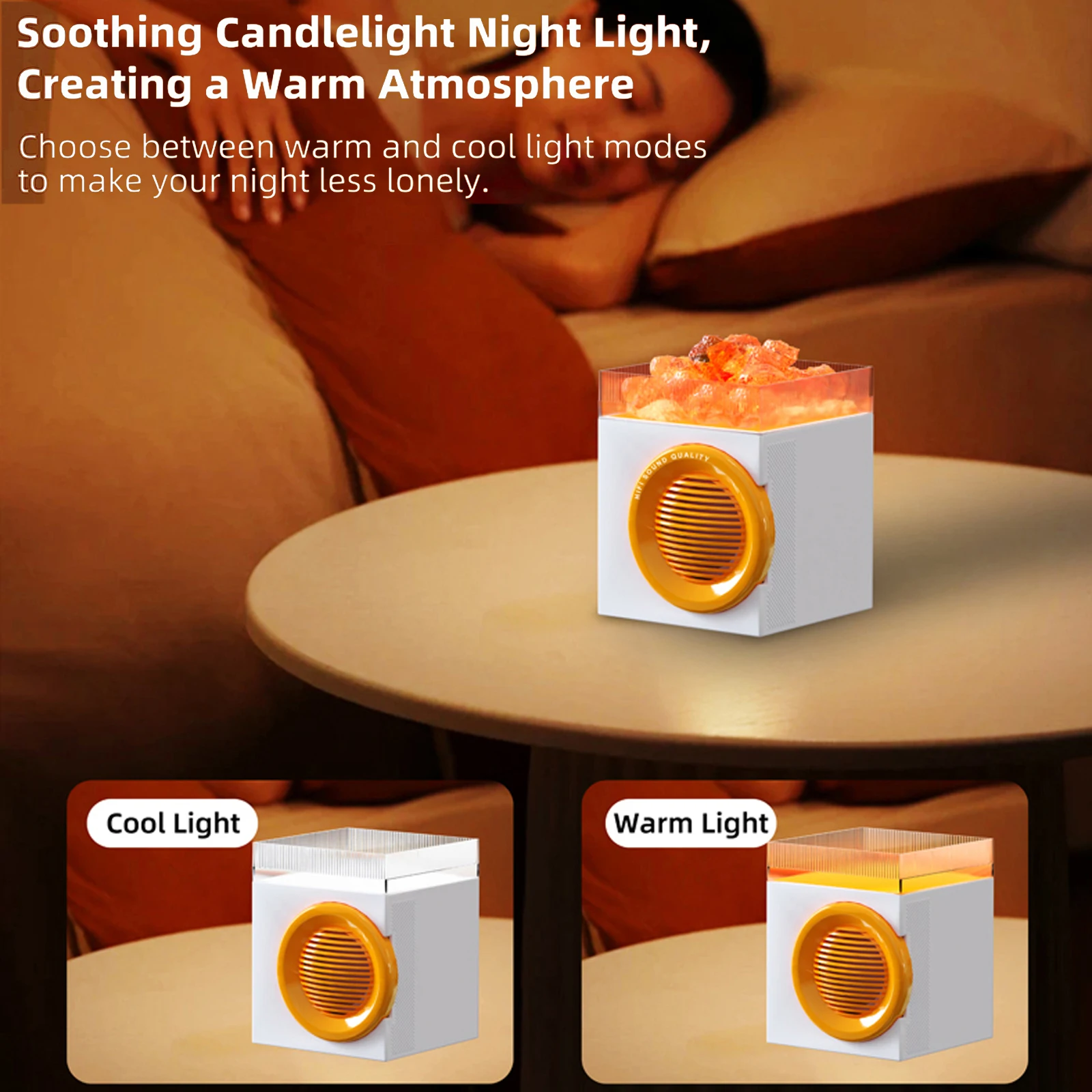 Mini luz noturna bluetooth 5.4 alto-falante ao ar livre sem fio chocante baixo sistema de áudio sem fio mp3 player música soundbar recarregável