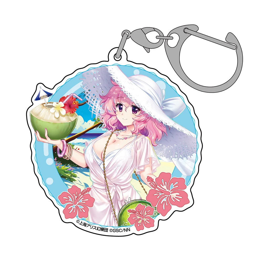 6CM Anime Touhou Project Hakurei Reimu Kirisame Marisa Costume Pendant Props Cosplay Acrylic Keychain Fans Gift