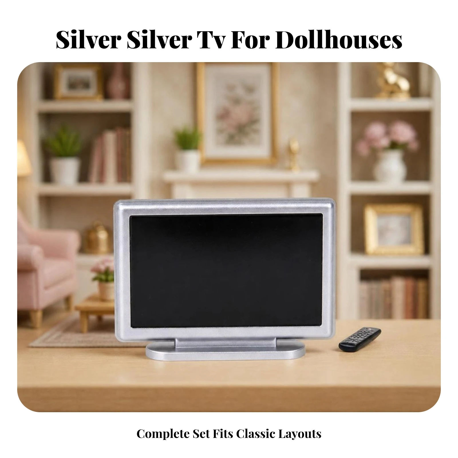 Miniature Television with Controller Lifelike Dollhouse TV Model Miniature TV Tiny Fine Details for Collectors, Diorama
