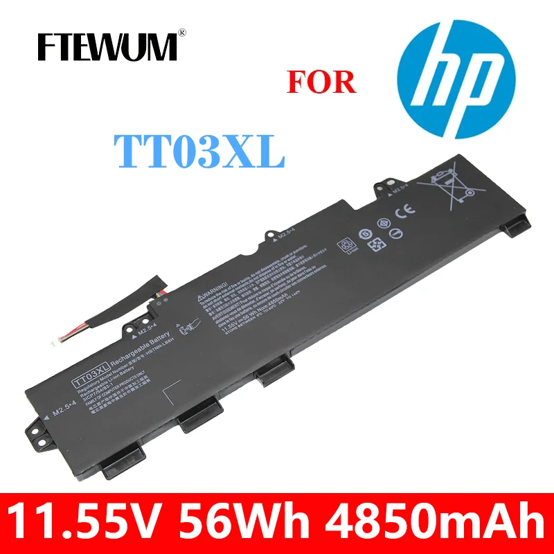 11.55V 4850mAh 56Wh TT03XL Laptop Battery For HP EliteBook 850 G5 G6 For HP ZBook 15U G5 G6 HSTNN-UB7T HSTNN-LB8H DB8K