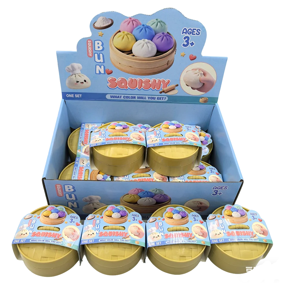 Beliebtes goldfarbenes Dumpling-Squishy-Spielzeug mit Bambus, langsam aufsteigender Stressabbau-Fidget-Ball, weiche Quetschspielzeuge für Erwachsene & Kinder