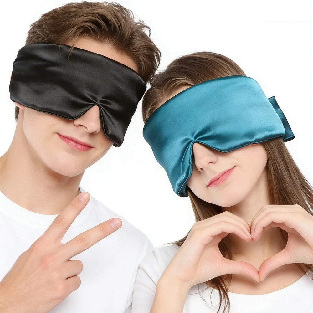 3D Sleep Eye Mask Satin Fabric Cover Soft Comfortable Eyeshade Home Night Rest Light Blocking Travel Nap Sleeping Aid For Eye