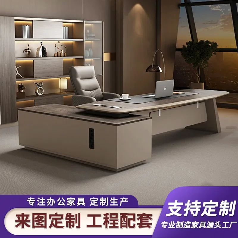 for Simple Modern Boss Desk Large Executive Office Desk and Chair Combination for Manager President Workstation Set