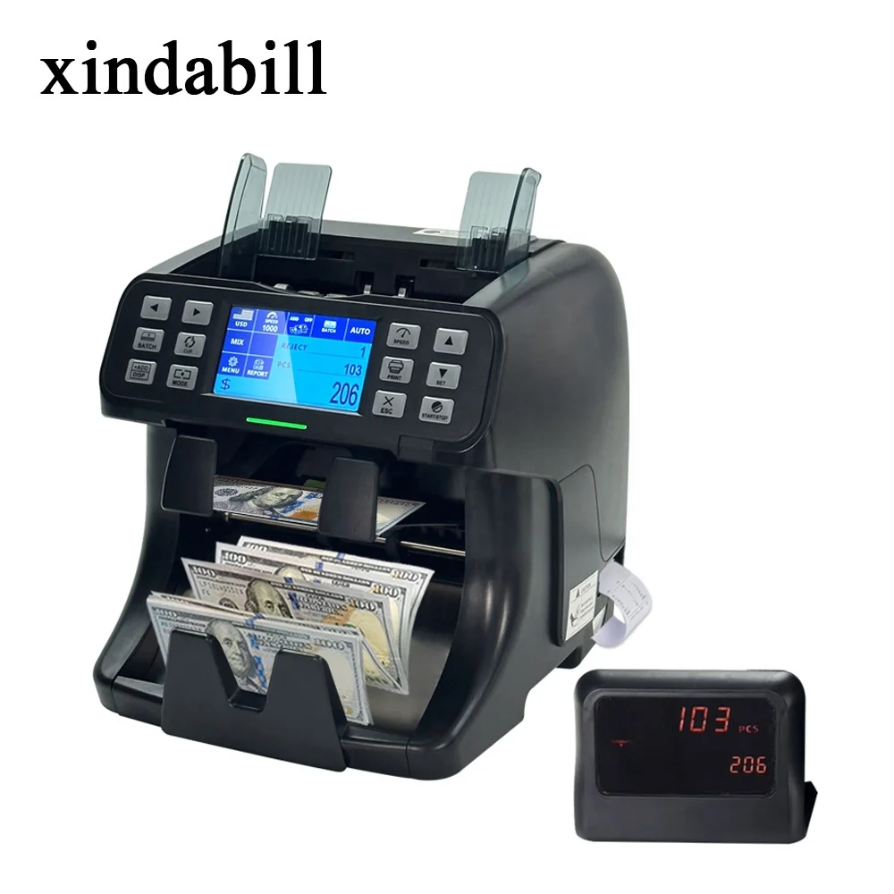 

XD-450P 2CIS Multi Money Counter Machine Install up to 30 Currencies Cash Bill Banknote Detector with Mix Denomination