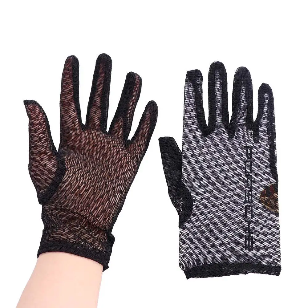 Sunscreen Anti Uv Lace Mesh Lattice Sexy Finger gloves Short Gloves Driving Gloves Women Gloves