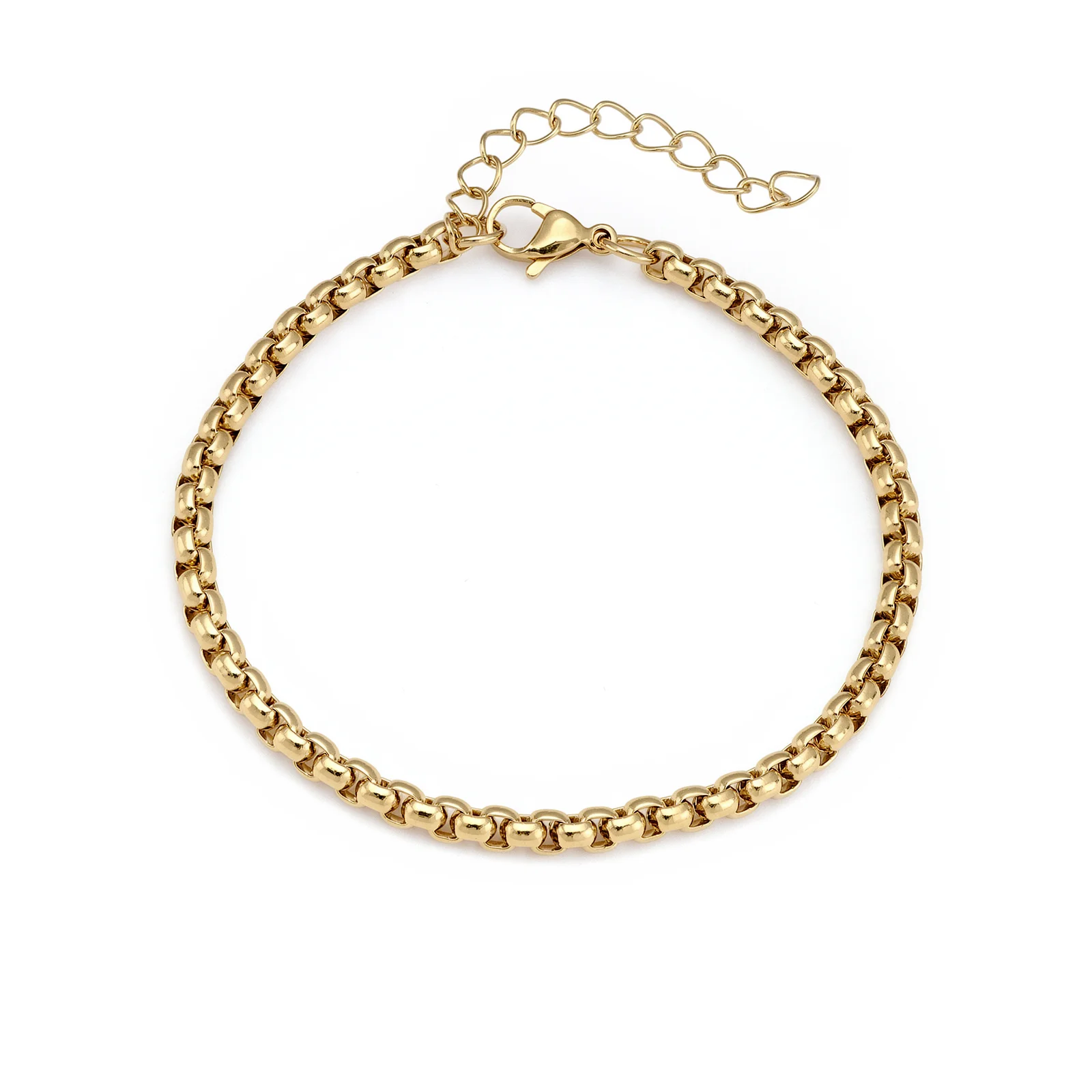 Dainty Pearl Link Bracelet Square Cube Design Tarnish Free Waterproof Thin Box Chain Skin Friendly Daily Layering Hand Accessory
