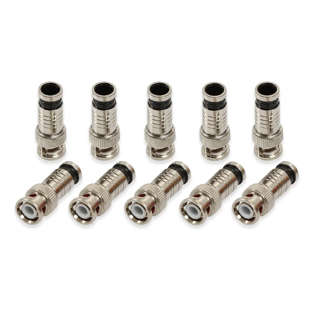 20pcs Hot Selling 10PCS/lot BNC Connector Compression Connector Jack for Coaxial RG59 Cable CCTV Camera Accessories