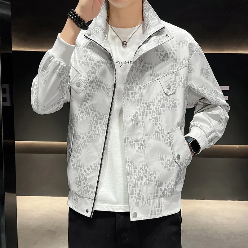 

High Quali Outdoor Casual Workwear Jaet Windbreaker Coat Suitable for Spring Autumn Season Men's Faion Cotton Blend