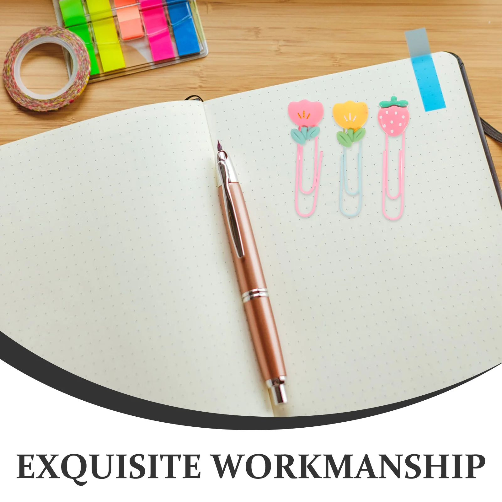 

3 set 3 Sets Large Fruit Shaped Bookmarks Plastic Paper Clips For Office School Decorative File Organization Rainbow Kawaii