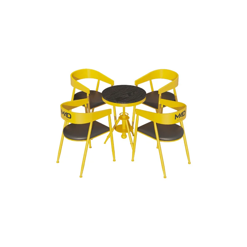 

Industrial style milk tea shop tables and chairs, sitting area outdoor tables and chairs