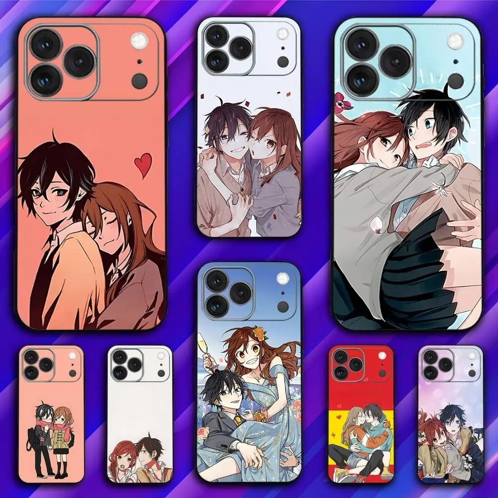 

H-HorimiyasS Anime Phone Case For iPhone 17,16,15,14,13,12,11,Pro,Max,Plus,X,XS,SE4,E,Mini,Soft Black Case