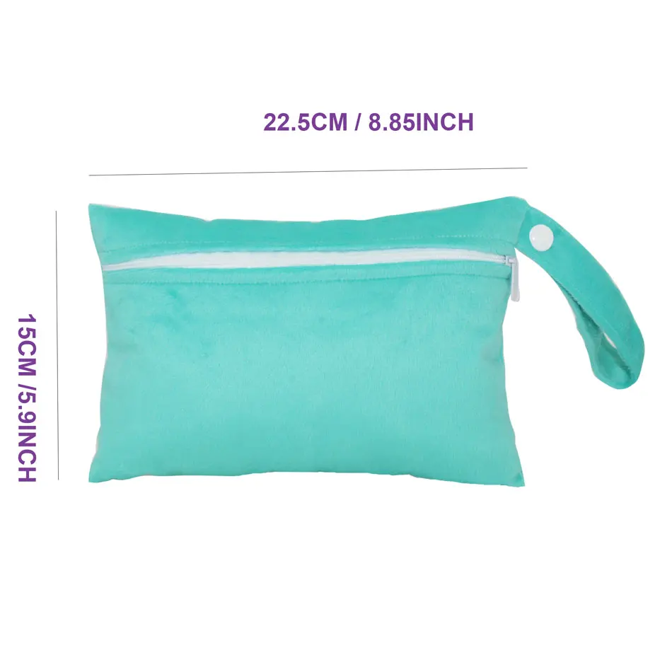 Bolsa de pañales con estampado para bebé, bolso de mano impermeable con cremallera para pañales húmedos, bolsa de almacenamiento para cochecito, de