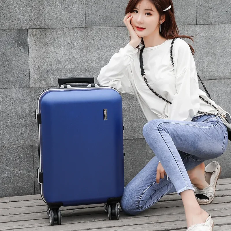 PC suitcase 24-inch suitcase aluminum frame trunk silent universal wheel new password female trolley case wholesale