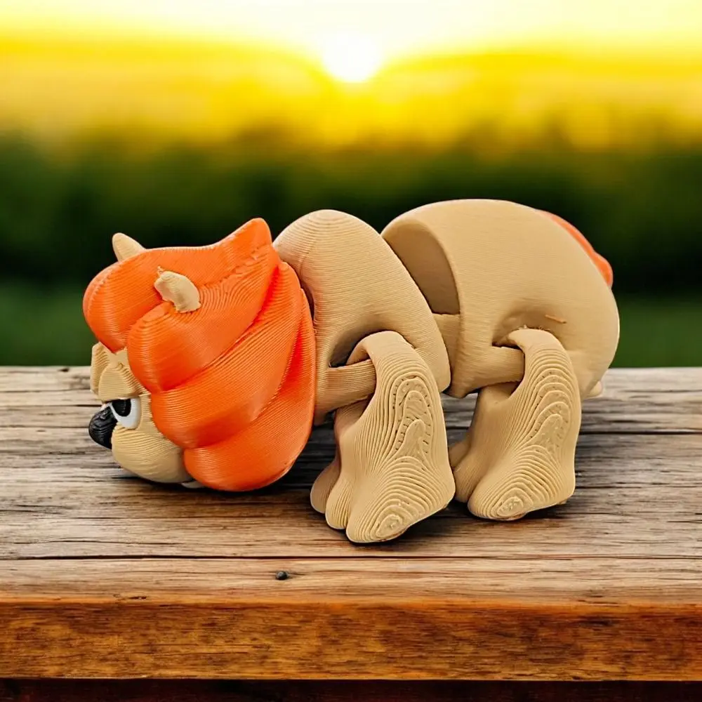 

Movable Joints Lion Ornament Realistic Cartoon Lion Sculpture Figurine Handicraft 3D Printed Lion Toy Birthday Gift